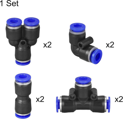 uxcell Pneumatic Air Hose Tubing, 4mm(5/32'') ID x 6mm(1/4'') OD, 10m/32.8Ft Pipe Black with Connect Fitting Kit