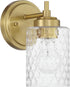1 10 Craftmade - Claire Light in. Satin Brass Finish Wall Sconce with Clear Bubble Glass
