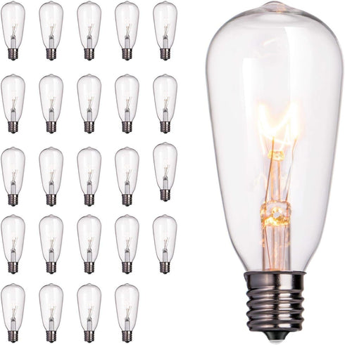 Brightown 24-Pack Edison Replacement Light Bulbs,7W E17 Screw Base ST40 Replacement Clear