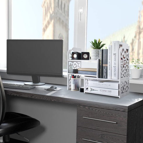 YGYQZ Small Bookshelf for Desktop Storage, Mini Cute Office Desk Shelves for Women and Kids