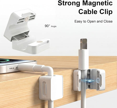 HOYAWU 10 Pack HOWAWU Magnetic Cable Clips Cord Holder, Cables Smooth Adjustable, Under Desk Cable Management Organizer