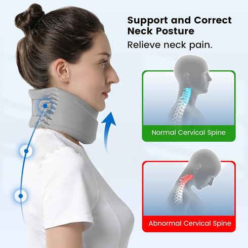 Snoozing 13.5-16.5" 3.5" Velpeau Neck Brace for Neck Pain and Strong Support, Soft Cervical Collar for Sleeping