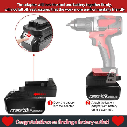 Makita to Milwaukee Battery Adapter, MT18MIL Compatible for Makita 18V Lithium-ion Battery to Milwaukee M18 Tools