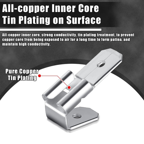 50 Pcs Double Piggyback Spade Connectors, Electrical Double Male Female Adapter Quick Disconnect Piggyback Terminals