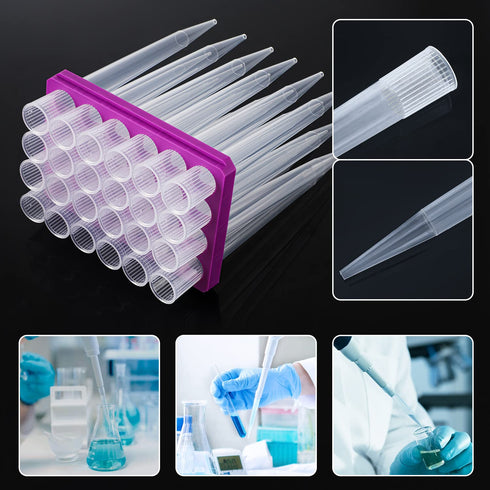 FOUR E'S SCIENTIFIC 10ml Pipette Tips - Universal 10000ul Sterile Pipette Tips Racked, RNase/DNase Free & Pyrogen Safe,