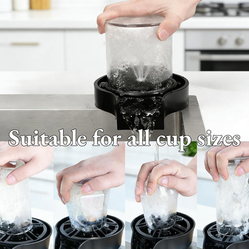 AUNMAS Glass Rinser for Kitchen Sinks, High Pressure Cup Washer Cleaner Sink Attachment Washer Baby Bottle, Glass Cup