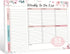 Weekly Desk Planner Pad, 8.5"×11", 52 Undated Tear Off Sheets, Spiral Binding, Pink, Organizer for Work, School, Home