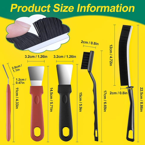 QWACVRTM Crevice Cleaning Brush, Hard Bristle Crevice Cleaning Brush, Cleaning Brushes for Household Use, Kitchen Scrub