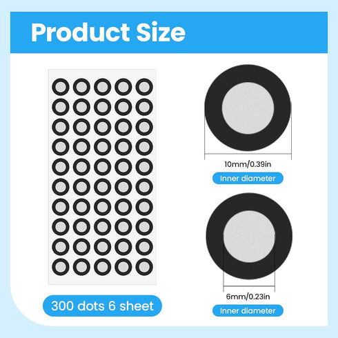 Ryetvok 300pcs 3D 3D 3D 3D Precision(10mm&6mm) Scanning Marker for Scanners, High Reflective Positioning Dots