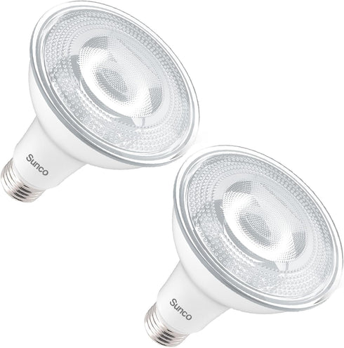 Sunco Lighting, 2 Pack Dusk to Dawn Light Bulbs, Flood Light Outdoor PAR30 LED, Photocell Sensor, 11W=75W, 5000K