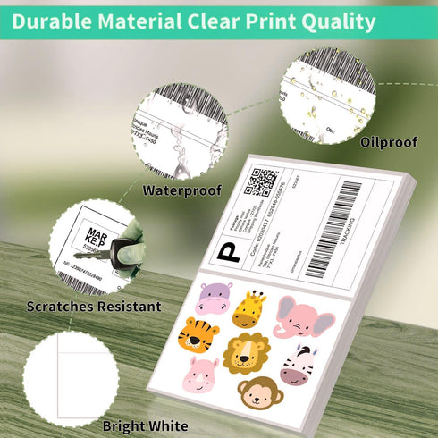 Shipping Labels 8.5" x 5.5", 50 Counts, Adhesive Labels Compatible with Laser & Inkjet Printers, 2 White Labels Per