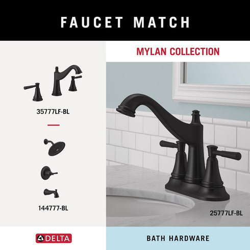 Delta MYN18-MB Mylan 18-in Wall Mount Towel Bar with 6-in Extender, Bath Hardware Accessory