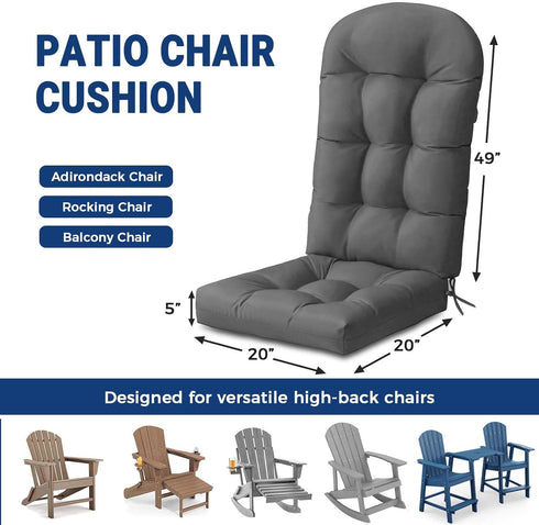 PALHMLIY 49x20x5 Inch, High Back Patio Chair Cushion, Outdoor Adirondack Chair Cushion Thick Seat Pad, Indoor Outdoor
