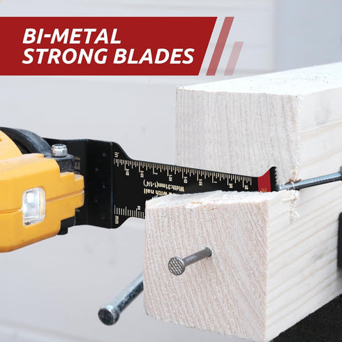 6 Pcs Extra Long Oscillating Tool Blades, Bi-Metal Curved Edge for Wood, Metal, Plastic (70MM)