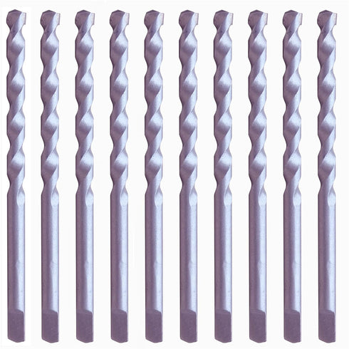Masonry Drill Bits 5/32 in.x 3-1/2 in. Carbide Tip Flat Shank Drill - 10Pcs for Concrete Stone Bricks