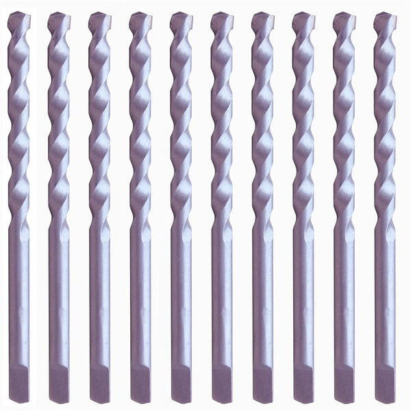 Masonry Drill Bits 5/32 in.x 3-1/2 in. Carbide Tip Flat Shank Drill - 10Pcs for Concrete Stone Bricks