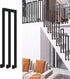 PAUANI U/M-shaped Stair Railing Side Mount, Industrial Wrought Iron Non-Slip Handrail, Elderly Children's