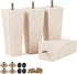 Btowin VCF 8 inch / 20cm Ash Wood Furniture Legs, 4Pcs Mid-Century Modern Wooden