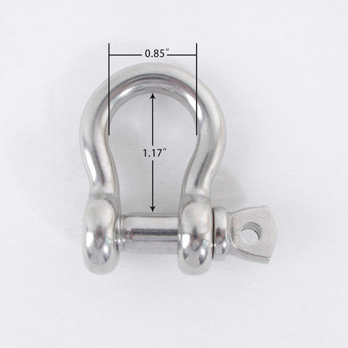 Size 5/16" Anchor Shackle, 316 Stainless Steel Body and Pin Material, 4PK