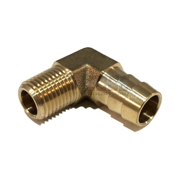 1/2" Hose ID to 1/4" Male NPT MNPT 90 Degree Brass Elbow Fitting for Fuel/AIR/Water/Oil/Gas/WOG (Qty 01)