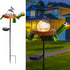 Afirst Solar Lights Outdoor Decorative Metal Turtle Crackle Glass Globe with Butterfly