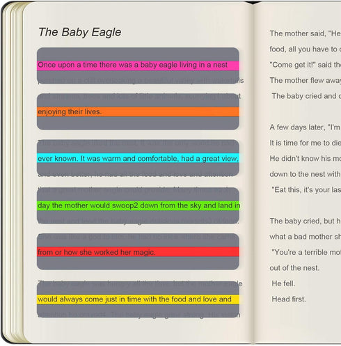 Guided Reading Strips Highlight Strips Colored Overlay Bookmarks Help with Dyslexia for Crystal Children (6 Pieces)