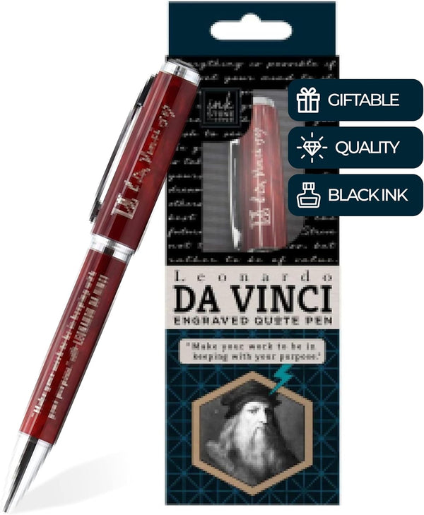 Leonardo Da Vinci Inspirational Quote Pen - Creative Gifts for Artists, Engineers, Architects, Professors, and Teachers