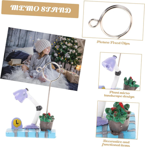 Microlandschaft Memo Clip Photo Holder Stand Unique Table Lamp for Notes and Messages Decoration for Home Office