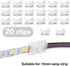 RGB LED Light Strip Connectors 20 Waterproof LED Adapter Connectors Transparent Solderless LED Light Strip Connectors for Strip Light Unwired Gapless Track Connector 5V 12V 24V (5 Pin, 10 mm) by Flutesan