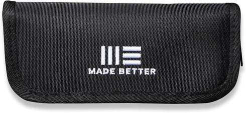 Nylon Utility Knife Pouch, Compatible with 2 Knives, Includes Polishing Cloth and Stickers, Black
