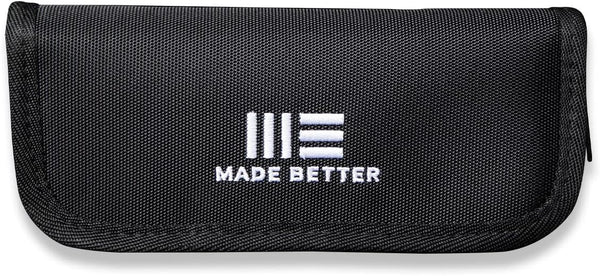 Nylon Utility Knife Pouch, Compatible with 2 Knives, Includes Polishing Cloth and Stickers, Black