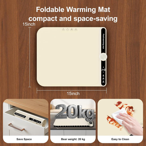 Parties,Buffet,Countertop 9-Level 18 Small Warming Mat for Food Portable Rolled-up Silicone Food Warmers for Electric