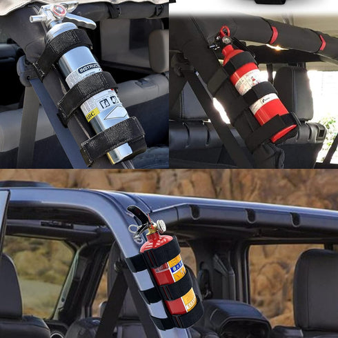 Car Roll Bar Fire Extinguisher Mount Holder for Jeep Wrangler, Polaris Ranger, Can Am Maverick & More