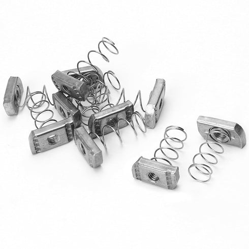 10 Pieces Standard Strut Channel Nuts - 3/8-16'' Thickened Spring, Stainless Steel Hardware Accessories for Strut