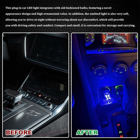 HQRNYP USB LED Car Interior Atmosphere Light, Car USB Night Light, Plug-in Auto Ambient Lighting Retro Lamps, Touch