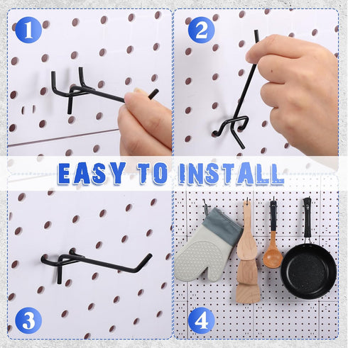 Gisafai 200 Pcs Pegboard Hooks, 4 Inch Metal L Shape Hooks for Hanging Pegboard Accessories and Garage Organization