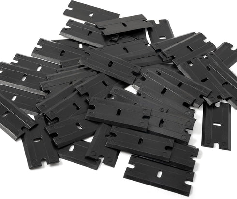 300 1.5 Inch NEWISHTOOL Black Plastic Razor Blades, PCS Double Edged Replacement for Scraper and Safety Glass Use