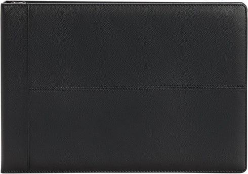 Juvale 7-Ring Business Check Binder for Checkbooks Organization, Black Faux Leather Folder for 600 Checks (14 x 10