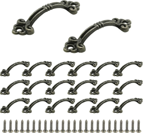 20Pcs Black Barn Door Handles, Zinc Alloy Mini Decorative Handles for Cabinet, Drawer, and Closet
