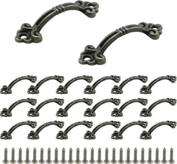 20Pcs Black Barn Door Handles, Zinc Alloy Mini Decorative Handles for Cabinet, Drawer, and Closet