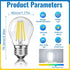 Blakapoo G45 Bulb 4W (40 5000K Bulb, E26 Bulbs Non-Dimmable, 2 Pack LED Edison Filament Watt Equivalent), Daylight LED