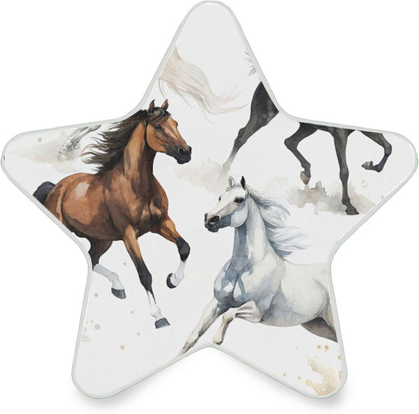 Burbuja Running Horses LED Night Light Plug into Wall 0.2W Star-Shaped Nightlight Dusk