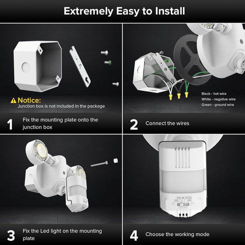 25W 3000LM 5000K 4 320Wide SANSI Upgraded Motion Sensor Outdoor Lights Flood Lights Outdoor, Dusk to Dawn Security