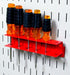 Wall Control Screwdriver Holder Bracket - Slotted Metal Pegboard Accessory - Red Tool Board