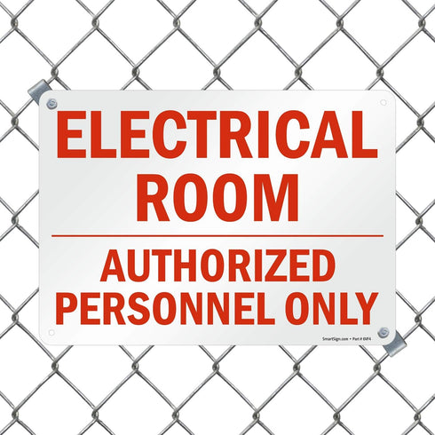 SmartSign U9-1312-NP "Electrical Room - Authorized Personnel Only" Sign, 10" x 14"