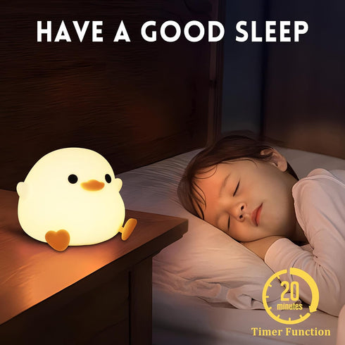 Dimmable DoDo Duck Night Light, Duck LED Night Light, Nursery Silicone Bedside Touch Lamp for Home Bedroom Decor