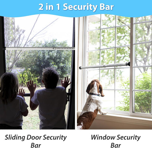 16.5" 51" 2 Pack BsBsBest Sliding Door Security Bar to Sliding Door Lock Heavy Duty Sliding Glass Patio Door Window