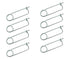8PCS Quick Lock Brooch Safety Pin, Steel Brooch Shape Spring Pin Fastener for Farm Lawn Garden Hook (2.56 in x 0.12 in)