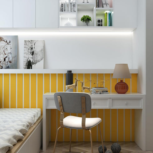 YENHOME Self Adhesive Yellow Bulletin Board Borders - 3"X590" Peel and Stick for Classroom Decor