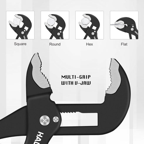3PCS Set, Set 7 10 12Inch HAUTMEC Tongue and Groove Joint Pliers Tool Auto-Adjusting Water Pump Pliers with Storage